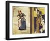 On Left, Satirical Cartoon of English Suffragette, on Right, Caricature of Gabriele D'Annunzio-null-Framed Giclee Print