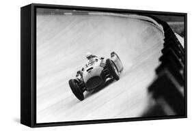 On Monza Circuit, Qualifying Round for Cars for the Grand Prix Which Take Place on Sept 2, 1955-null-Framed Stretched Canvas