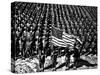 On Parade, the 41st Engineers at Ft. Bragg, Nc in Colour Guard Ceremony C. 1941-null-Stretched Canvas