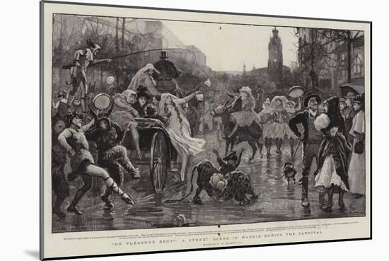 On Pleasure Bent, a Street Scene in Madrid During the Carnival-Robert Walker Macbeth-Mounted Giclee Print