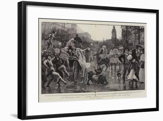 On Pleasure Bent, a Street Scene in Madrid During the Carnival-Robert Walker Macbeth-Framed Giclee Print