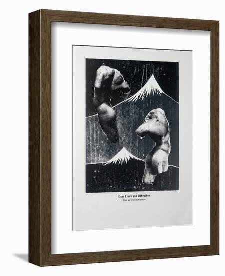 On Reading and Writing (White), Thus Spoke Zarathustra, 2023 (Woodcut and Silkscreen)-Guilherme Pontes-Framed Giclee Print