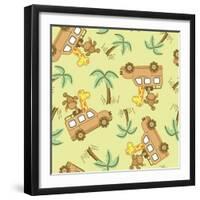 On Safari Seamless Pattern-Adam Fahey-Framed Art Print