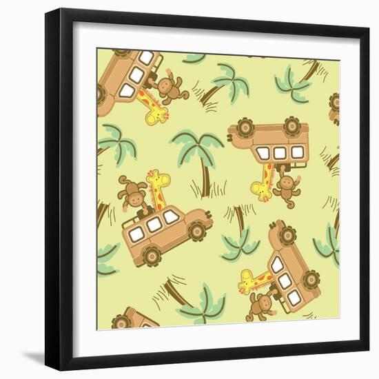 On Safari Seamless Pattern-Adam Fahey-Framed Art Print