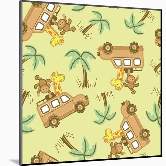 On Safari Seamless Pattern-Adam Fahey-Mounted Art Print