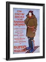 On Snow Shoes to the Barren Grounds by Caspar W. Whitney. 2600 Miles after Musk Oxen and Wood Bison-Edward Penfield-Framed Art Print