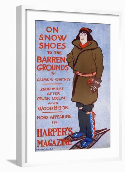 On Snow Shoes to the Barren Grounds by Caspar W. Whitney. 2600 Miles after Musk Oxen and Wood Bison-Edward Penfield-Framed Art Print