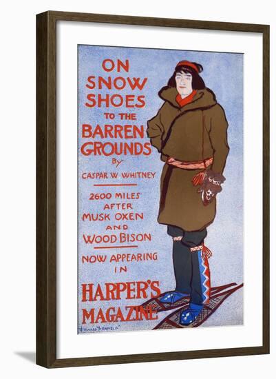 On Snow Shoes to the Barren Grounds by Caspar W. Whitney. 2600 Miles after Musk Oxen and Wood Bison-Edward Penfield-Framed Art Print