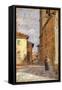On Street in Volterra-Francesco Gioli-Framed Stretched Canvas