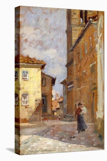 On Street in Volterra-Francesco Gioli-Stretched Canvas