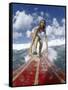 On-surfboard View of a Female Surfer-null-Framed Stretched Canvas