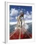 On-surfboard View of a Female Surfer-null-Framed Premium Photographic Print
