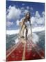 On-surfboard View of a Female Surfer-null-Mounted Photographic Print