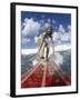 On-surfboard View of a Female Surfer-null-Framed Photographic Print