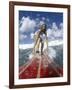 On-surfboard View of a Female Surfer-null-Framed Photographic Print