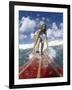 On-surfboard View of a Female Surfer-null-Framed Photographic Print