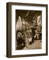 On the Alert for the Furtive Foe: Scene in a Submerged British Submarine-null-Framed Giclee Print