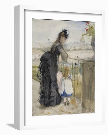 On the Balcony, 1871-72-Berthe Morisot-Framed Giclee Print