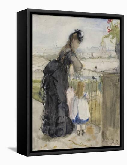 On the Balcony, 1871-72-Berthe Morisot-Framed Stretched Canvas