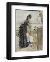 On the Balcony, 1871-72-Berthe Morisot-Framed Premium Giclee Print