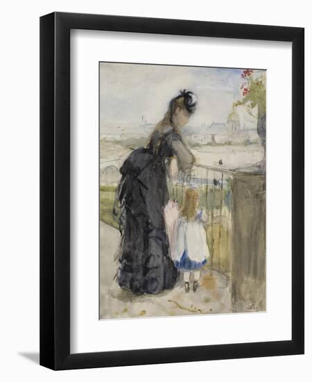 On the Balcony, 1871-72-Berthe Morisot-Framed Premium Giclee Print