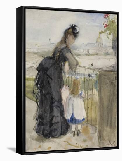 On the Balcony, 1871-72-Berthe Morisot-Framed Stretched Canvas