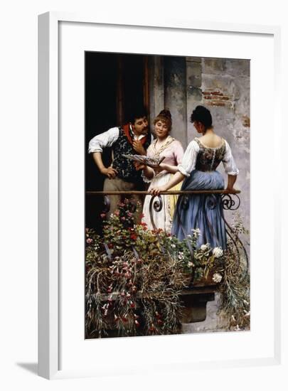 On the Balcony, 1889-Eugen Von Blaas-Framed Giclee Print