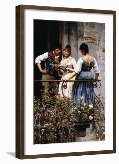 On the Balcony, 1889-Eugen Von Blaas-Framed Giclee Print