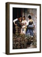 On the Balcony, 1889-Eugen Von Blaas-Framed Giclee Print