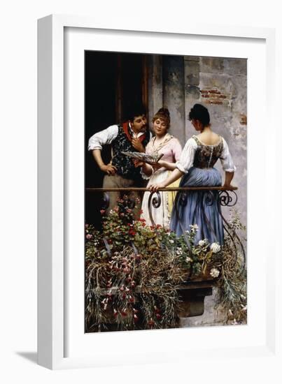 On the Balcony, 1889-Eugen Von Blaas-Framed Giclee Print