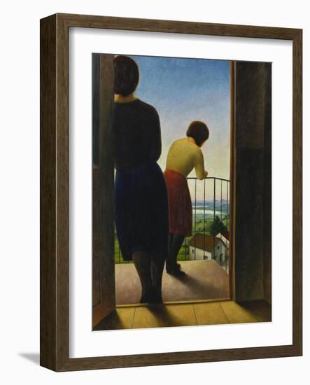 On the Balcony, 1927-Georg Schrimpf-Framed Giclee Print