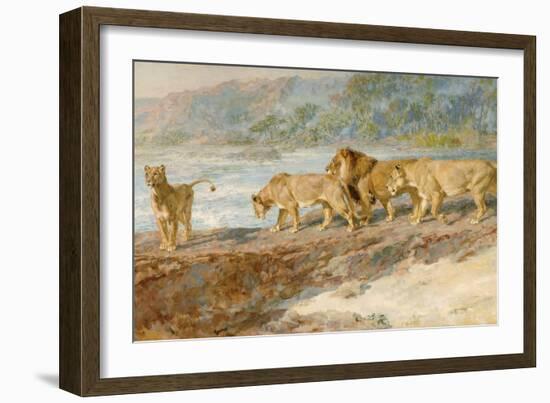 On the Bank of an African River, 1918-Briton Riviere-Framed Giclee Print