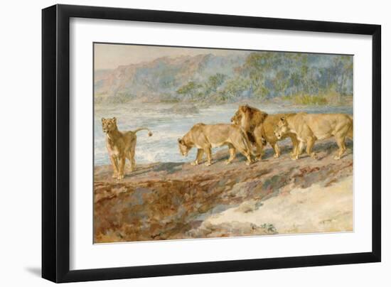 On the Bank of an African River, 1918-Briton Riviere-Framed Giclee Print
