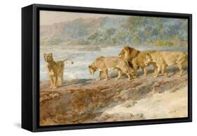 On the Bank of an African River, 1918-Briton Riviere-Framed Stretched Canvas