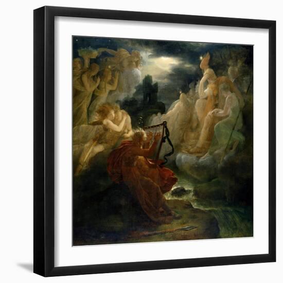 On the Bank of the Lora, Ossian Conjures up a Spirit with the Sound of His Harp, circa 1811-Francois Gerard-Framed Giclee Print