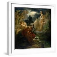 On the Bank of the Lora, Ossian Conjures up a Spirit with the Sound of His Harp, circa 1811-Francois Gerard-Framed Giclee Print