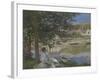 On the Bank of the Seine, Bennecourt, 1868-Claude Monet-Framed Giclee Print