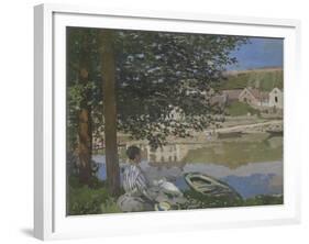 On the Bank of the Seine, Bennecourt, 1868-Claude Monet-Framed Giclee Print