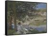 On the Bank of the Seine, Bennecourt, 1868-Claude Monet-Framed Stretched Canvas