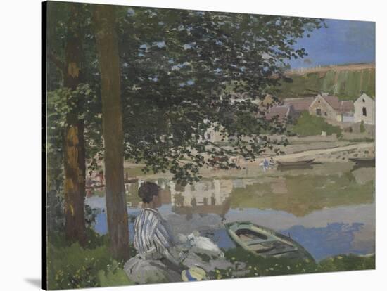 On the Bank of the Seine, Bennecourt, 1868-Claude Monet-Stretched Canvas