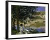 On the Bank of the Seine, Bennecourt, 1868-Claude Monet-Framed Art Print