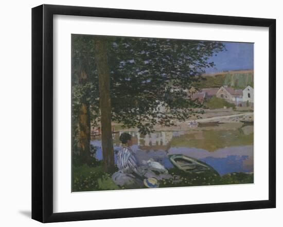 On the Bank of the Seine, Bennecourt, 1868-Claude Monet-Framed Art Print