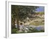 On the Bank of the Seine, Bennecourt, 1868-Claude Monet-Framed Giclee Print