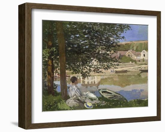 On the Bank of the Seine, Bennecourt, 1868-Claude Monet-Framed Giclee Print