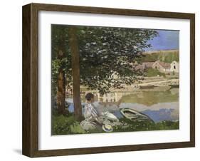 On the Bank of the Seine, Bennecourt, 1868-Claude Monet-Framed Giclee Print