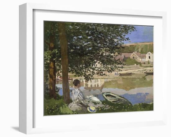 On the Bank of the Seine, Bennecourt, 1868-Claude Monet-Framed Giclee Print