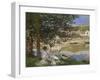 On the Bank of the Seine, Bennecourt, 1868-Claude Monet-Framed Giclee Print