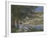 On the Bank of the Seine, Bennecourt, 1868-Claude Monet-Framed Giclee Print