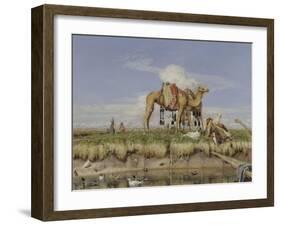 On the Banks of the Nile, Upper Egypt, 1876-John Frederick Lewis-Framed Giclee Print