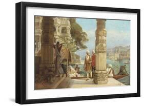 On the Banks of the River Ganges-Francois Halkett-Framed Giclee Print